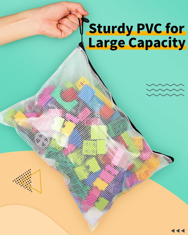 Smarpau Mesh Zipper Pouch, 24 Pack 8 Sizes Plastic Zipper Pouches for Organizing, Multipurpose Waterproof Zipper Bags for Travel, Office, Home Storage, Black - Image 4